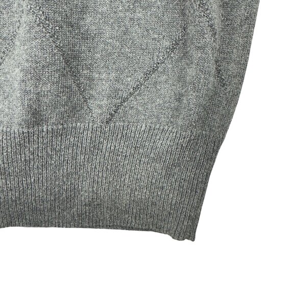 Vintage Saddlebred Sweater Argyle Vest Men M Gray V-Neck Made In Hong Kong - Picture 5 of 9